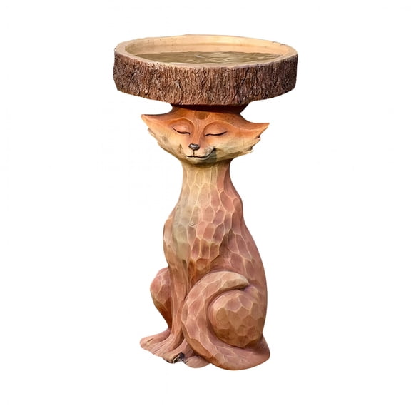 ACDANC Bird Bath Standings for Outdoors, Resin Bird Feeder Tree Bowl Stand Fountain Lawn Yard Statues, Woodland Tree Trunk Decoration Yard Statue