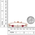 thumbnail image 6 of Gem Stone King 18K Rose Gold Plated Silver White Created Sapphire and Red Ruby Bracelet for Women | 5.00 Cttw | Gemstone September Birthstone | Oval 7X5MM | Fully Adjustable 9 inch, 6 of 6