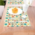 thumbnail image 6 of Mid Century Fifties Modern Atomic Retro Placemats Set of 4 Yellow Kitchen Table Mats for Dining Farmhouse Holiday Home Decor Linen Washable Place Mats 12"x18", 6 of 6