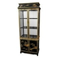 thumbnail image 4 of Oriental Furniture Lacquer Curio Cabinet, Black Mother of Pearl Ladies, decorative item, oriental design, any occasion, any room, 4 of 6