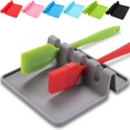 thumbnail image 1 of SHAR (Grey) Kitchen Spoon Rest Utensil Rest Ladle Kitchen Utensils Spatula Covered Lid, Silicone Holder with Drip Tray, Tool to Protect Worktop, Splashback and Hob, 1 of 5
