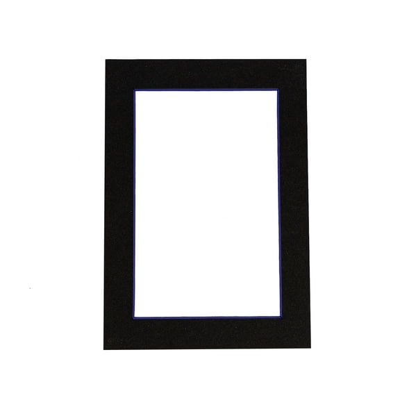 Black Acid Free 12x16 Picture Frame Mat with Purple Core Bevel Cut for 8x12 Pictures - Fits 12x16 Frame - One Mat