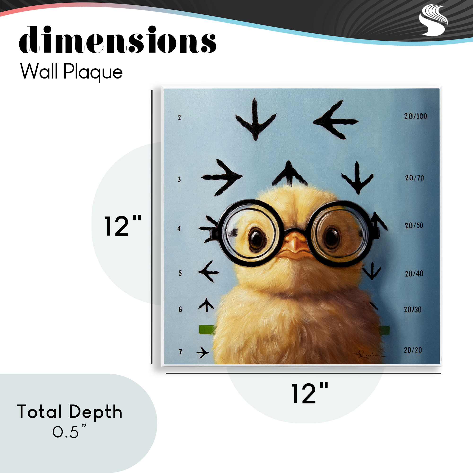 Four Eyes Chick Vision Wall Plaque Art, design by Lucia Heffernan
