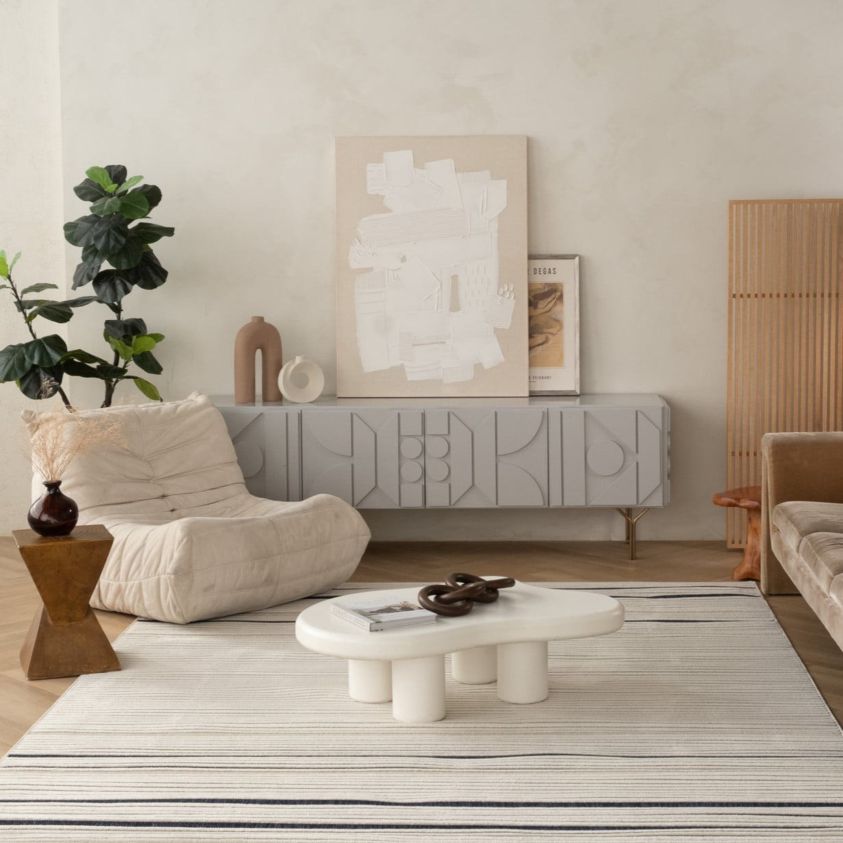 Rug Branch Maise Abstract Indoor Outdoor Area Rug, Cream Blue, Modern - Entryway, Hallway, Bathroom, and Kitchen