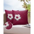 thumbnail image 6 of Pack of 2 Outdoor Pillow Covers, Qatar Football Cheers Pattern Red Waterproof Square Throw Pillowcase Cushion Decorative Pillow Covers for Couch Patio Tent, 26x26 in, 6 of 6