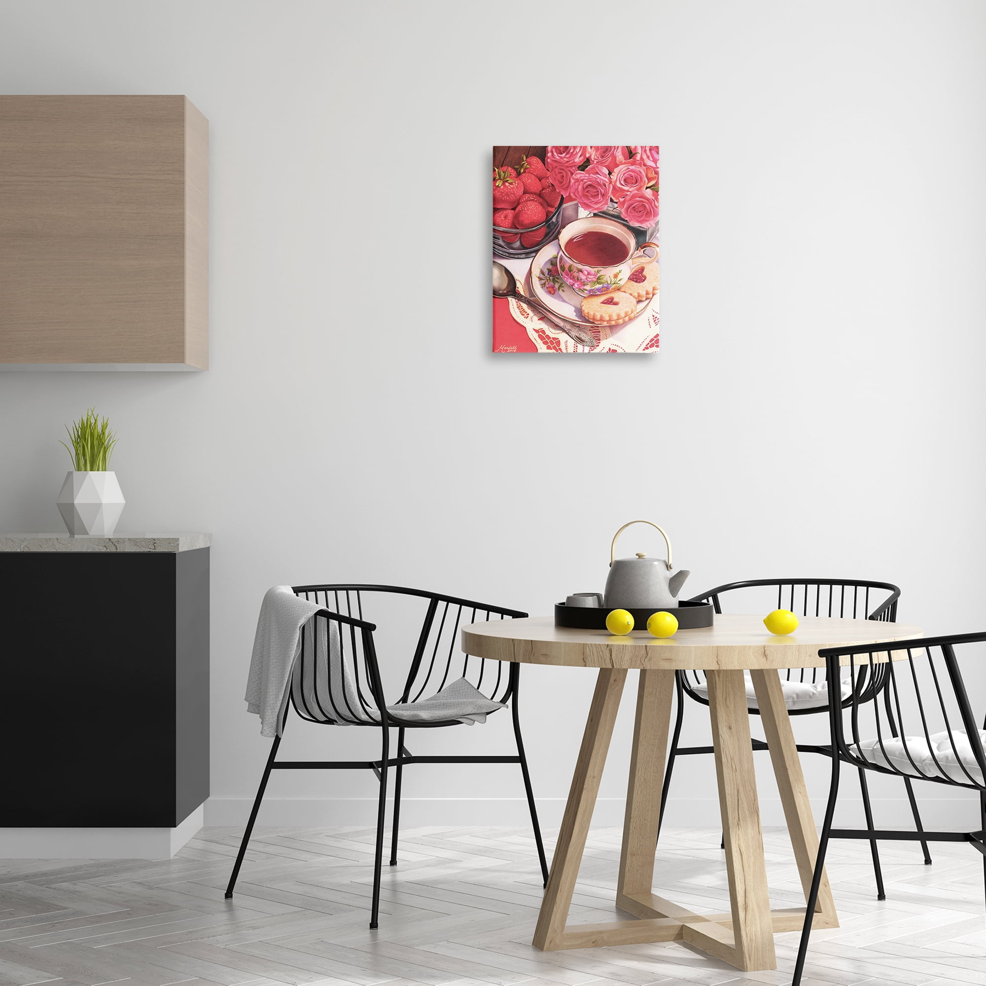 Stupell Industries Valentine's Day Tea Food & Beverage Painting Gallery Wrapped Canvas Art Print Wall Art, 16 x 20