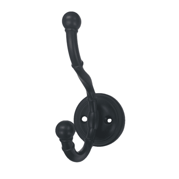 Liberty 170654 4 1/2" Twisted Coat Hat Hook Matte Black Finish