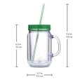 thumbnail image 4 of Cupture Double Wall Insulated Plastic Mason Jar Tumbler Mug with Striped Straws - 20 oz, 3 Pack, 4 of 8