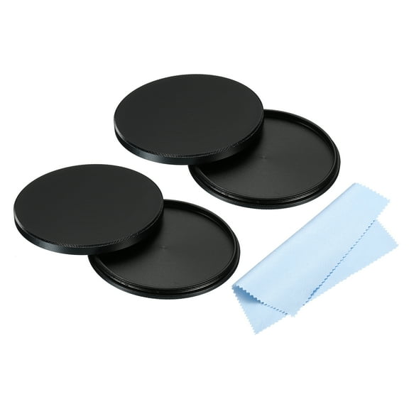 55mm Lens Filter Stack Cap, 2pcs Aluminum Lens Cap Alloy Filter Stacks Protective Case with Cleaning Cloth