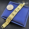 thumbnail image 3 of Men's 14K Yellow Gold Finish Nugget Hip Hop Style Party Wear Bracelet 15mm 8", 3 of 4
