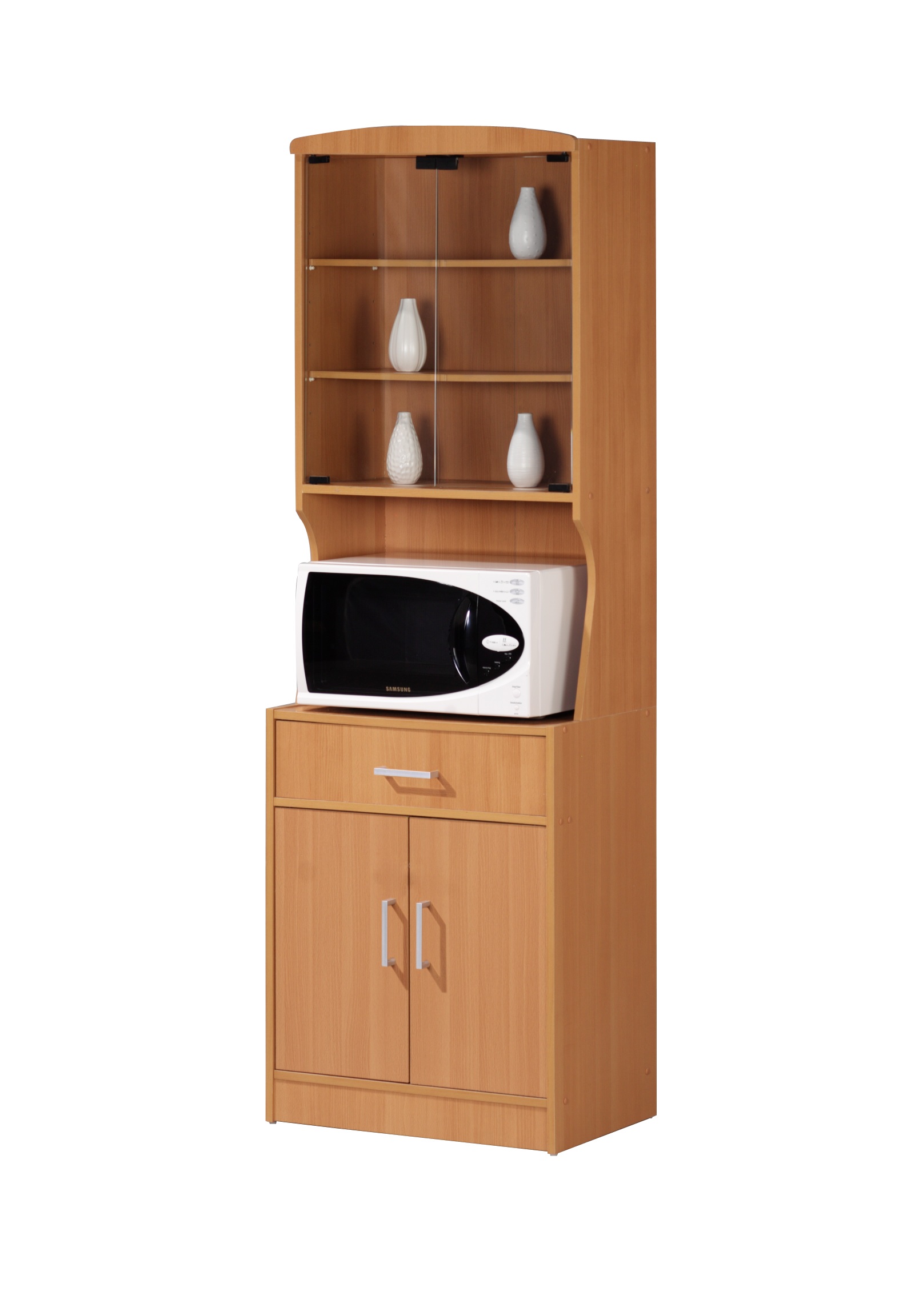 Home Basics Large Wood Microwave Natural