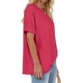 thumbnail image 4 of Sundazz Oversized Tshirts for Women Crew Neck Short Sleeve Tops Summer Casual Basic Tees, S-2XL, 4 of 8