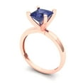 thumbnail image 2 of Clara Pucci 14K Rose Gold Solid Gold Tanzanite Solitaire Anniversary Ring for Women - 1.5 cttw Princess Cut, 2 of 8