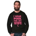 thumbnail image 4 of Wear Pink For My Wife Breast Cancer Men's Crewneck Sweatshirt Brisco Brands S, 4 of 6