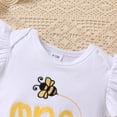thumbnail image 5 of Younger Tree 1st Birthday Girl Outfit Baby Bee Short Sleeve Romper Top Tutu Princess Skirt Clothes Set for 12-18 Months, 5 of 7