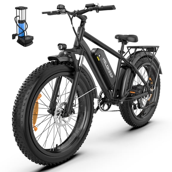 Large Frame Electric Bike for Adults - 26" Ebike, 48V 15.6AH UL 2849 Battery, 28MPH, Front Suspension, Adjustable Seat, 330lbs Capacity, Black