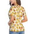 thumbnail image 4 of Zufioo Cute Chicken Print Women's Classic V-neck T-shirt, V-neck Short-sleeved Tops Home Wear, Suitable for Daily Life, Work, Outdoors-Small, 4 of 8