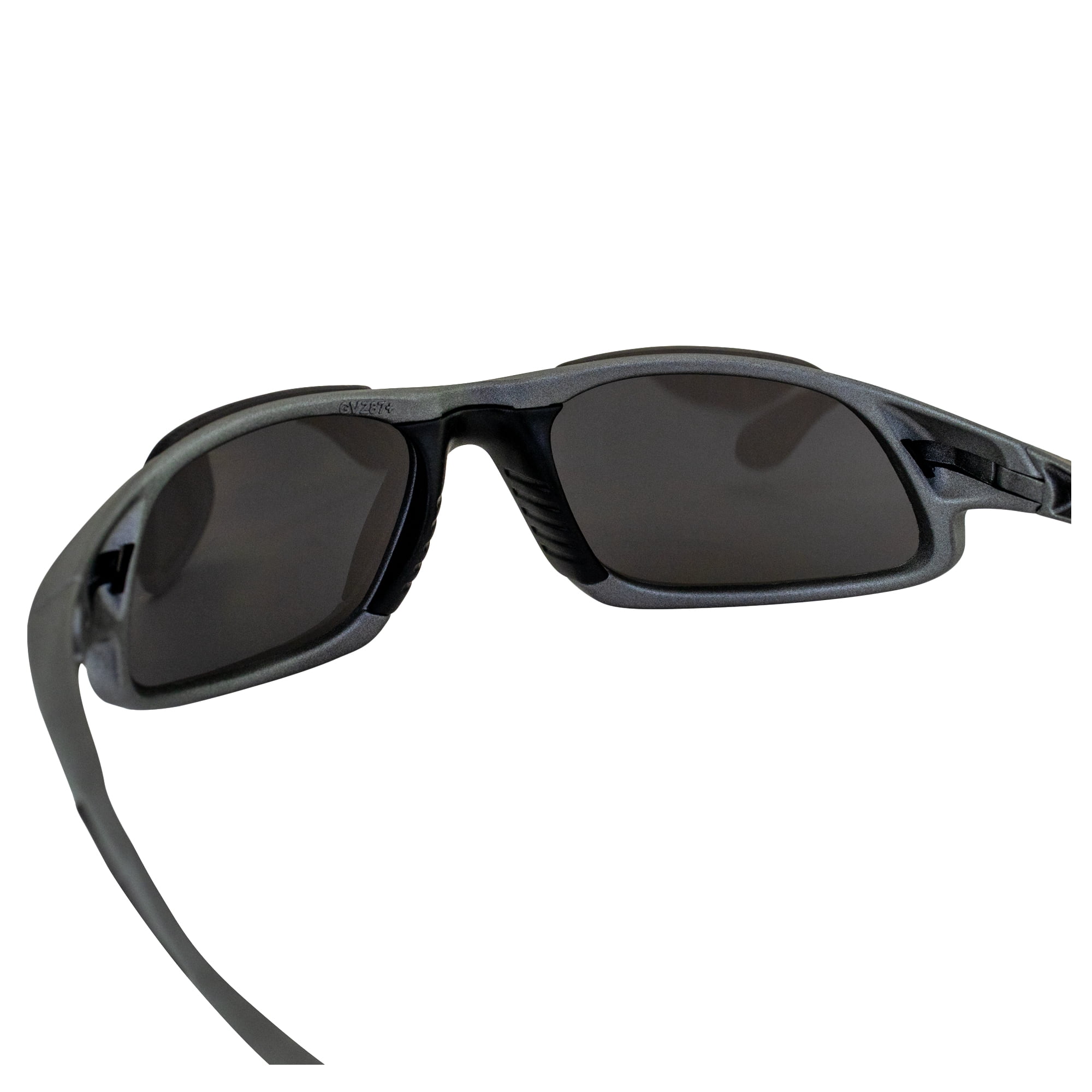 GLOBAL VISION EYEWEAR C8RDSM CODE-8 CF SAFETY GLASSES WITH SMOKE LENSES AND RED FRAME