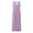 thumbnail image 6 of Puliio Maxi Dresses for Women Sleeveless U Neck Linen Loose Flowy Casual Dress with Pockets, 6 of 6