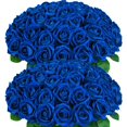 thumbnail image 1 of Flores artificiales BLEUM CADE Rosas azules x50 con tallos largos, 1 of 8