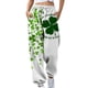 thumbnail image 2 of Pantalones de cintura elástica con bolsillo estampado informal a la moda para mujer del Día de San Patricio, pantalones largos rectos, pantalones de chándal Pompotops  ulkah938836, 2 of 5