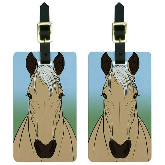 Horse Palomino Luggage Tags Suitcase Carry-On ID, Set of 2