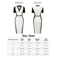 thumbnail image 5 of DARING DIVA Sheath Dress Contrast Color Office Pencil Dresses S White S White Black, 5 of 6