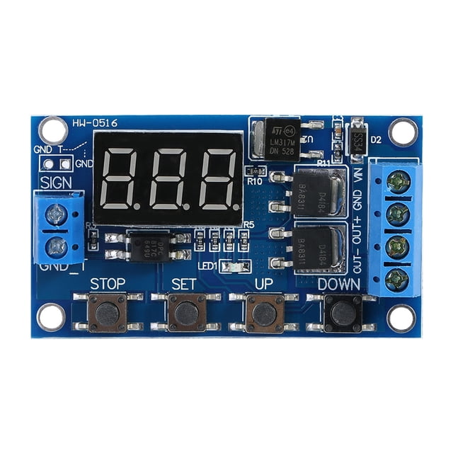 Uadme Módulo de Interruptor de Temporizador - DC 5V-36V Interruptor de Temporizador de retardo de Ciclo de activación Módulo de relé de Encendido/Apagado con Pantalla LED