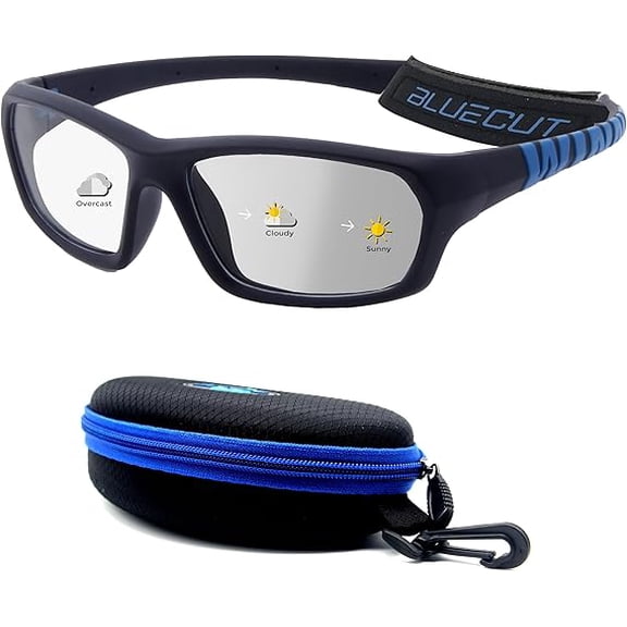 BLUE CUT Sports Protection Goggles, Photochromic Lenses Safety Glasses for Basketball, Pickleball and Outdoor Sports