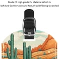thumbnail image 4 of Square 2Pack PU Leather Cactus Cruise Luggage Tag with Privacy Cover and Name ID Tag for Travel Handbags Backpacks Luggage Tags, 4 of 6