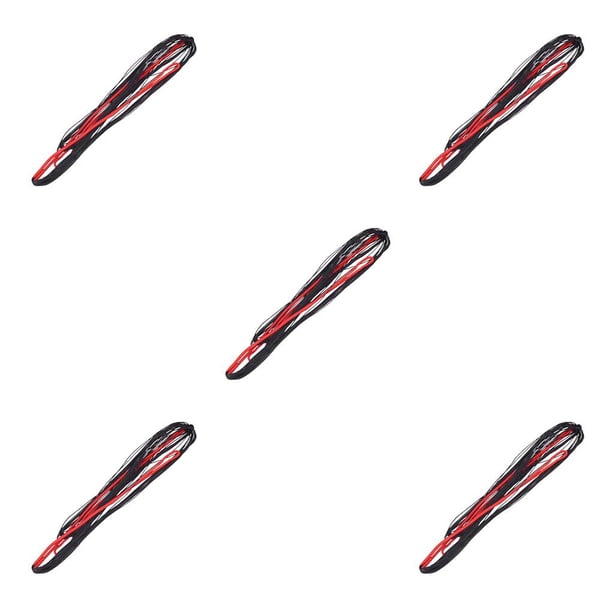 Greeniant Accesorios de 12 hilos Tejido Bicolor Resistente a la abrasión Vuelo rápido Ligero Fácil operación con buena ductilidad negro rojo 68 pulgadas 5piezas