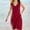 Red, variant on Danhjin Women's Summer Tank Dress Linen Flowy Tank Dress Casual Loose A-Line Midi Long Beach With Hem Dress Vacation Outfits Wrinkle-Free With Pockets