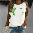 thumbnail image 1 of T-shirt Ample à Manches Longues et Col Rond Imprimé pour la Saint-Patrick pour Femmes, 1 of 1