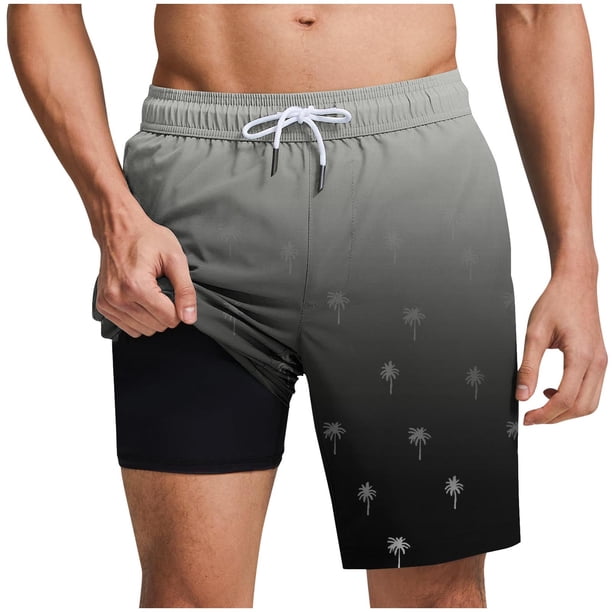 Pantalones Cortos Casuales para Hombre Imprimir con Bolsillos Pantalones de Playa de Cintura Elástica, Pantalones Cortos de Cintura Elástica para Hombre