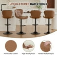 thumbnail image 6 of Fijinhom Faux Leather Bar Stools Set of 2 with Metal Base for Kitchen Counter Dining Room,Brown, 6 of 9