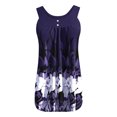 thumbnail image 7 of gakvbuo Plus Size Summer Tops For Women Tops Dressy Casual Women Printing Round-Neck Sleeveless Block Shirts Tunic Tee TopsWorkout Tops For Women, 7 of 7