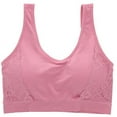 thumbnail image 4 of Delta Burke Intimates Women's Plus Size Seamless Comfort Band Lacey Detail Bra 2 Piece Set - Rose and Navy Blue - 2X-Large, 4 of 7