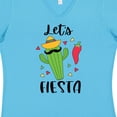 thumbnail image 4 of Inktastic Cinco De Mayo Let's Fiesta Cute Cactus with Sombrero Women's V-Neck T-Shirt, 4 of 5
