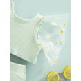 thumbnail image 5 of Baby Girls Summer Outfit, Patchwork Flare Sleeve U-Neck Crop Tops + Ribbed Pantie Set for Toddlers, 3-24 Months, 5 of 8