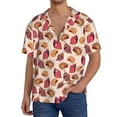 thumbnail image 2 of Disketp Men's Hawaiian Sea Shells Print Shirts Button Down Holiday Beach Shirts-Small, 2 of 5