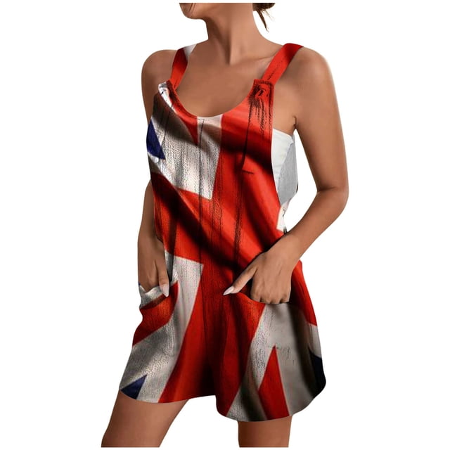 2DXuixsh Combishort pour Femmes Combinaison Courte Été Décontractée Mode Imprimée avec Poches Combinaison Short Grande Taille Tenue Décontractée pour Femmes Blanc Taille m