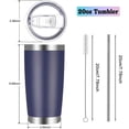 thumbnail image 3 of 20oz Tumbler with Lid and Straw Stainless Steel Tumbler Cup Vacuum Insulated Double Wall Travel Coffee Mug Perfect for Car Cup Holders(Navy Blue 1 Pack), 3 of 7
