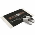 thumbnail image 2 of Bathroom Rug 2'x 3', Black Woven Cotton Washable Rug with Tassels, Farmhouse Country Vintage Wooden Grain Plaid Non Slip Front Door Mat for Entrance, Doorway, Hallway, Laundry Room, 2 of 9