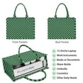 thumbnail image 2 of Large Capacity Tote Bag,Green and Black Checkerboard Pattern Handbag Fashion Luxury Tote Bag,15.7"x13"x 5.1" Inches,Laptop Compatible, 2 of 6