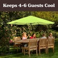 thumbnail image 2 of Pure Garden 10-Foot Offset Patio Umbrella with Crank and Base (Lime Green), 2 of 8