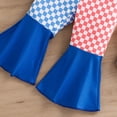 thumbnail image 5 of Okbabeha Baby Girls 4th Of July Outfits Halter Sleeveless T-shirt Tops Checkerboard Bell Bottoms Toddler Summer Clothes Set, 5 of 7