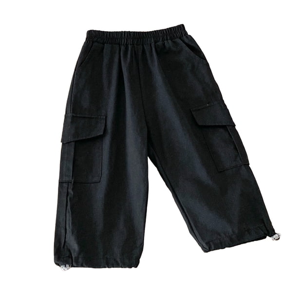 Niños Sweatpants Niñas Color Sólido Elástico de la Cintura Lateral Bolsillo Pantalones Delgados, Pantalones de Niños Niñas Deportes Largas
