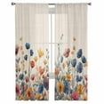 thumbnail image 3 of Colorful Spring Floral Sheer Curtains 84 Inches Long 2 Panels Set, Window Sheer Curtains for Living Room/Bedroom, Elegant Summer Botanical Rustic Light Filtering Rod Pocket Curtain 52'' x 84'' x 2, 3 of 7
