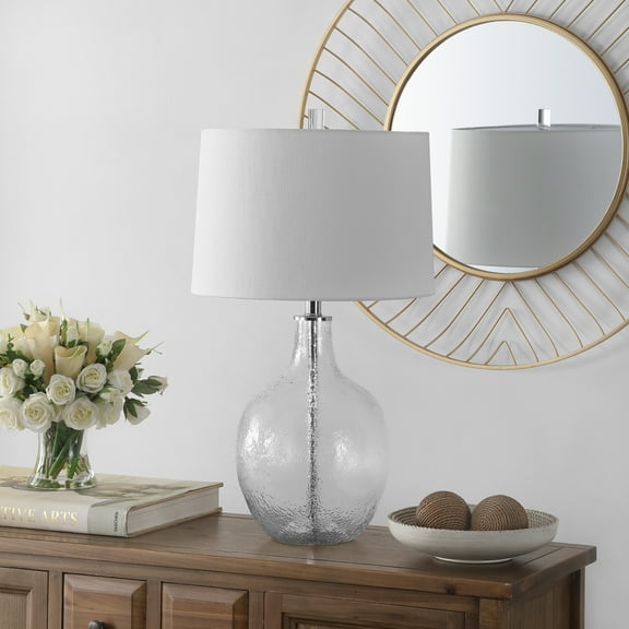 SAFAVIEH Nadine 26 in. Modern Glass Table Lamp, Clear