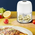 thumbnail image 1 of Picadora de ajo eléctrica | Mini molinillo procesador de alimentos de 250 ml | Cuchillas de acero inoxidable | USB recargable | Para ajo, pimienta, chile, verduras, carne | Fácil de limpiar | Tamaño, 1 of 7